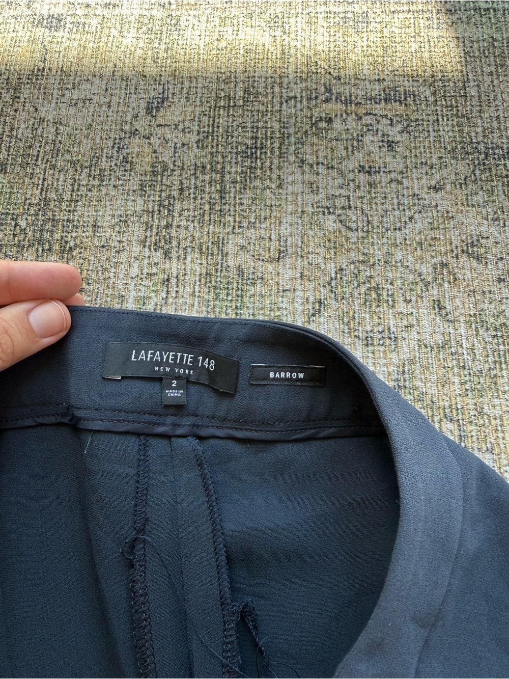 Lafayette 148 New York Barrow FinesseCrepe Pants Straight Leg Navy Size 2 - Picture 5 of 8